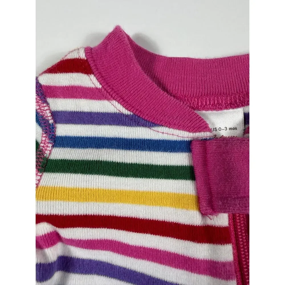 Hanna Andersson Rainbow Stripe Organic Cotton Zip Sleeper 0–3 Months